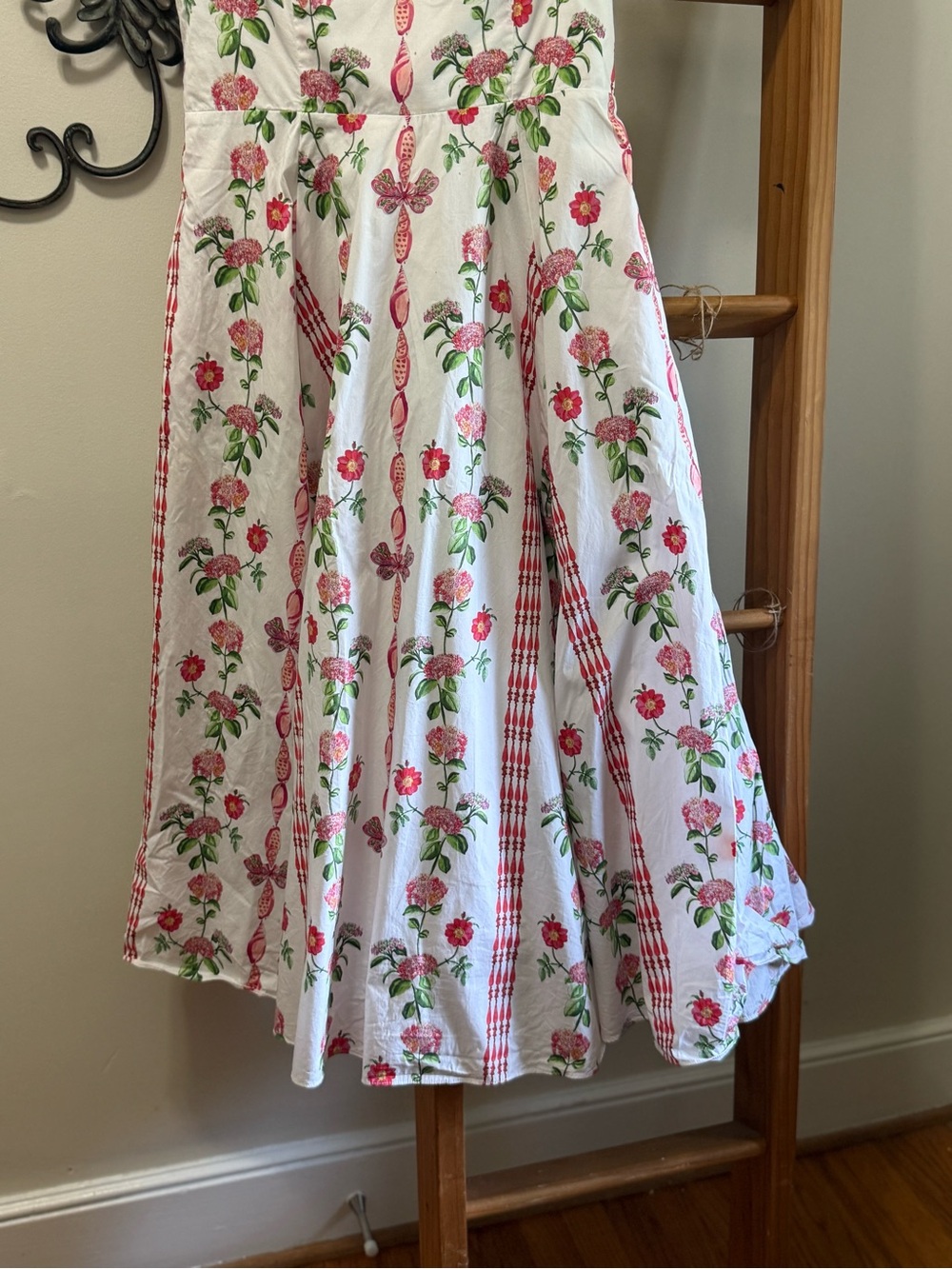 Hill House White Dress with Pink Floral Print - Picture 3 of 5